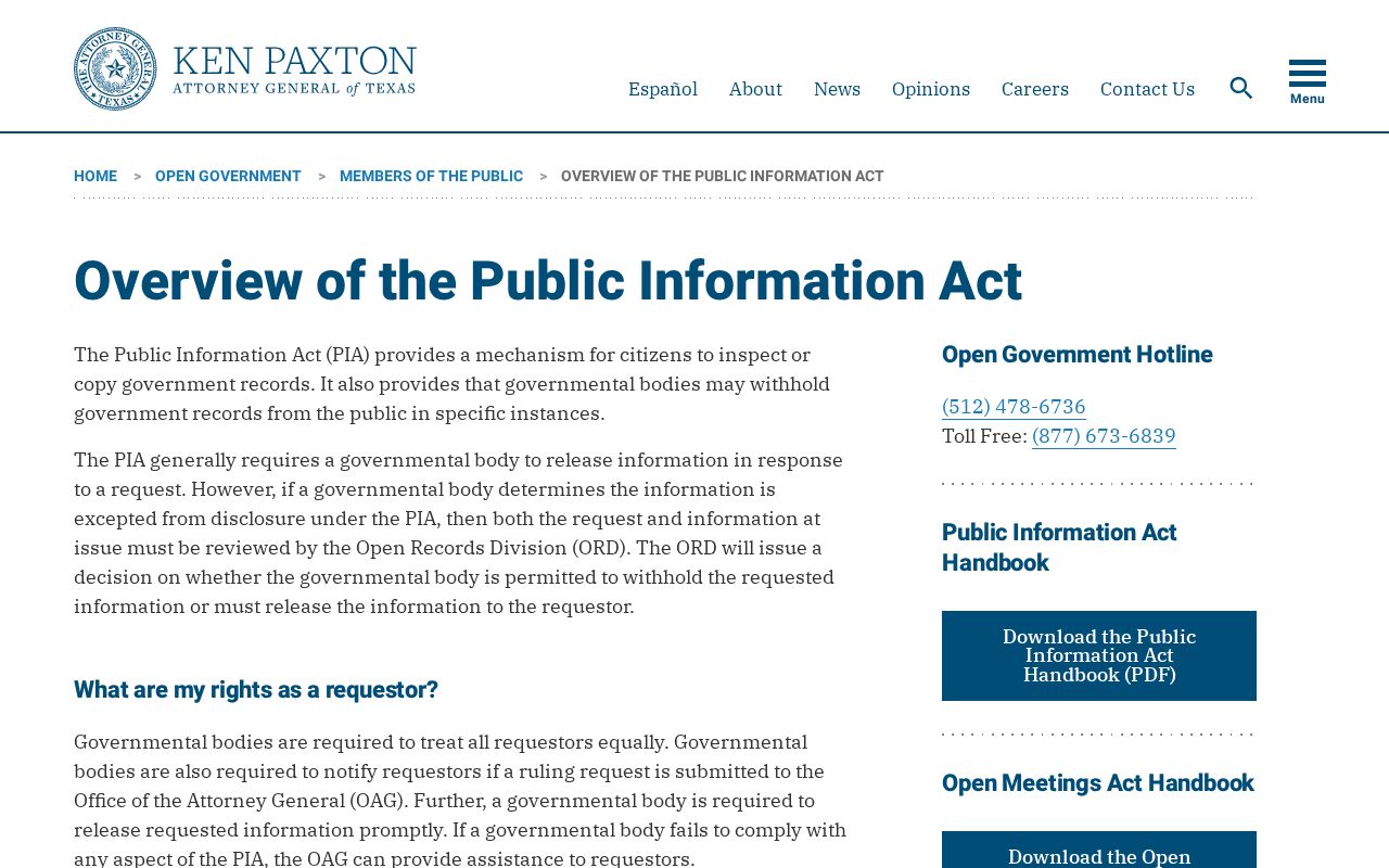 Castro County Jail booking-record request source from the Texas Public Information Act overview